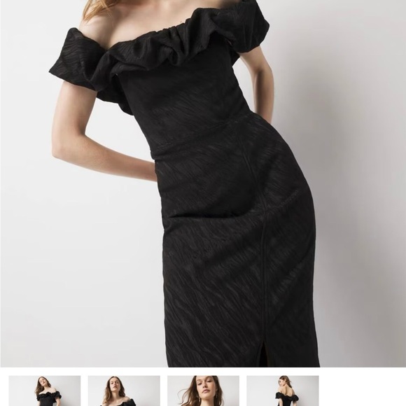 White House Black Market Strapless Black Midi Dress - Picture 2 of 5